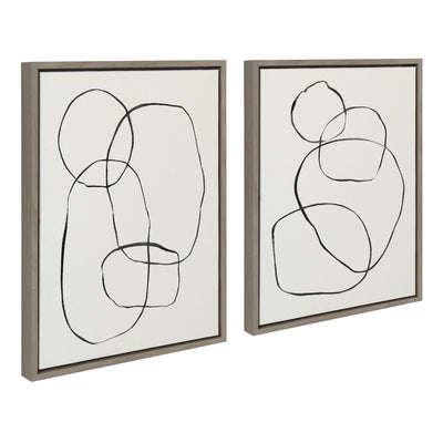 Sylvie Going in Circles Framed Textured Canvas Set
