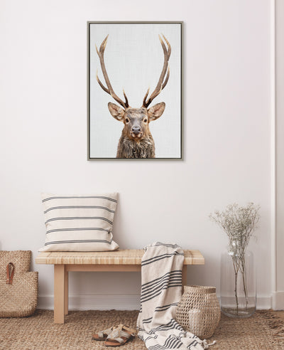Sylvie The Red Deer Color Framed Canvas by Simon Te of Tai Prints by kateandlaurel - product image 4 for Resin Society