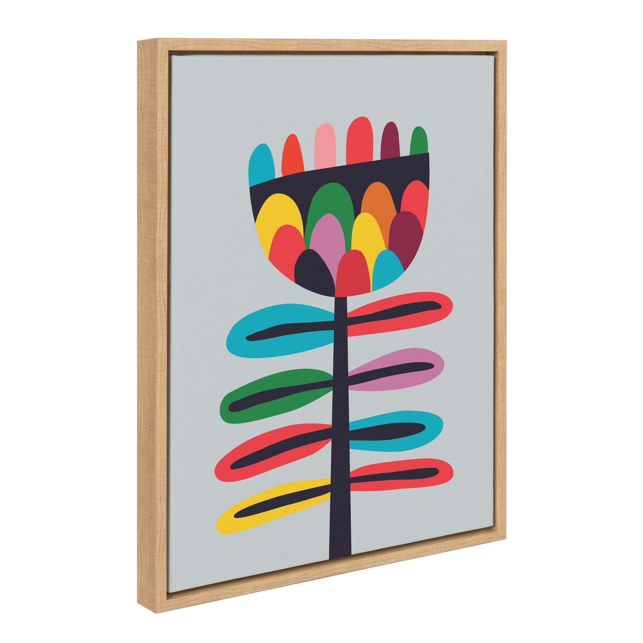 Sylvie Mid Century Modern Wildflower Framed Canvas by kateandlaurel - product image 2 for Resin Society