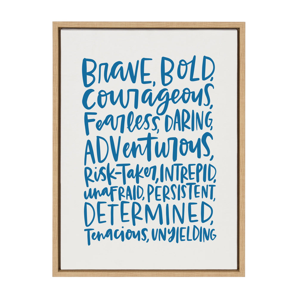 Sylvie Brave Bold Framed Canvas by kateandlaurel - main product image for Resin Society