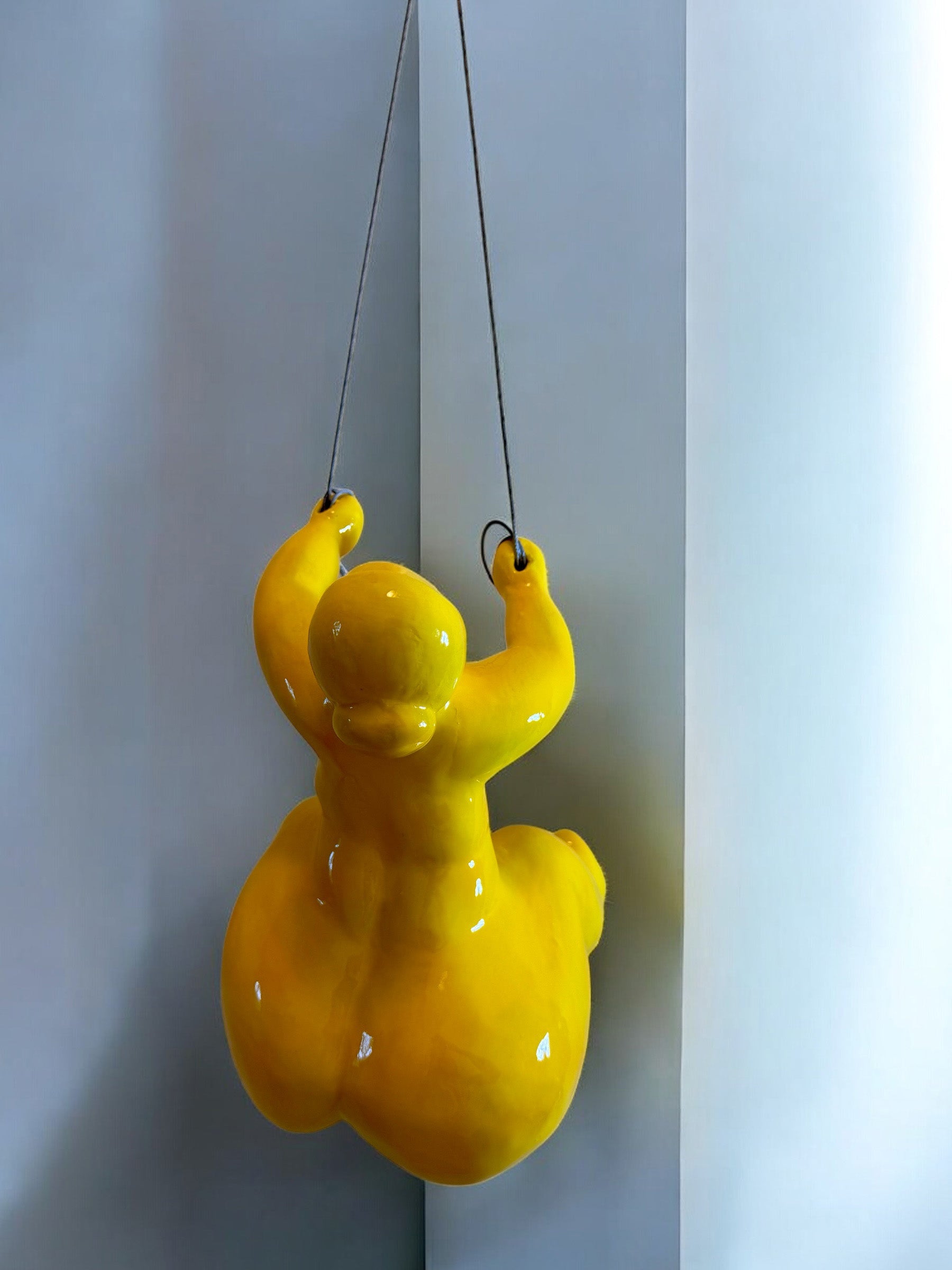 ESCALADORA PINTADA (WALL SCULPTURE) YELLOW by DEKOR - main product image for Resin Society