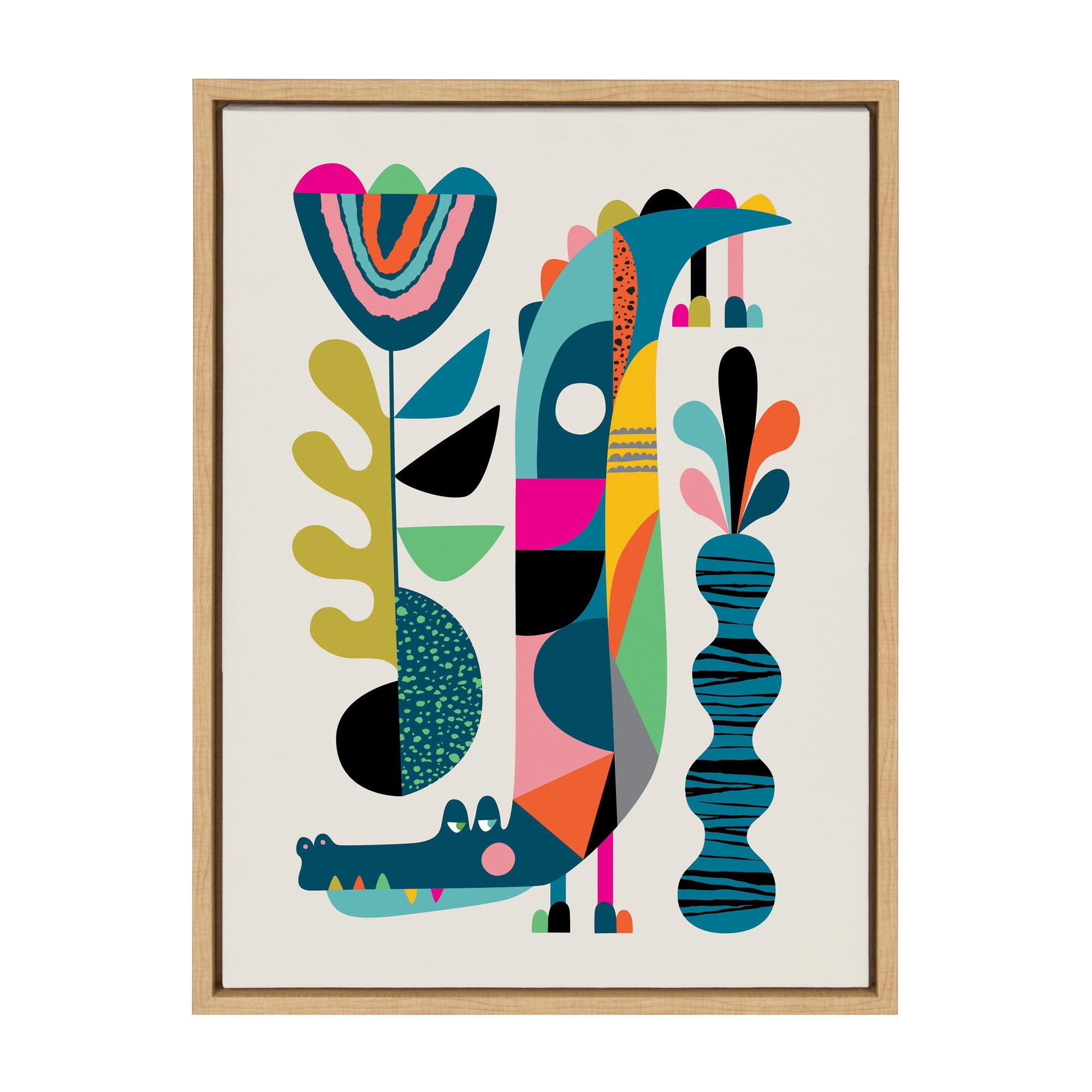 Sylvie Crocodile Framed Canvas by kateandlaurel - product image 9 for Resin Society