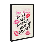Sylvie Another Round Guest Check framed canvas art by Alli Standefer showing a guest check design in Bright Gold color
