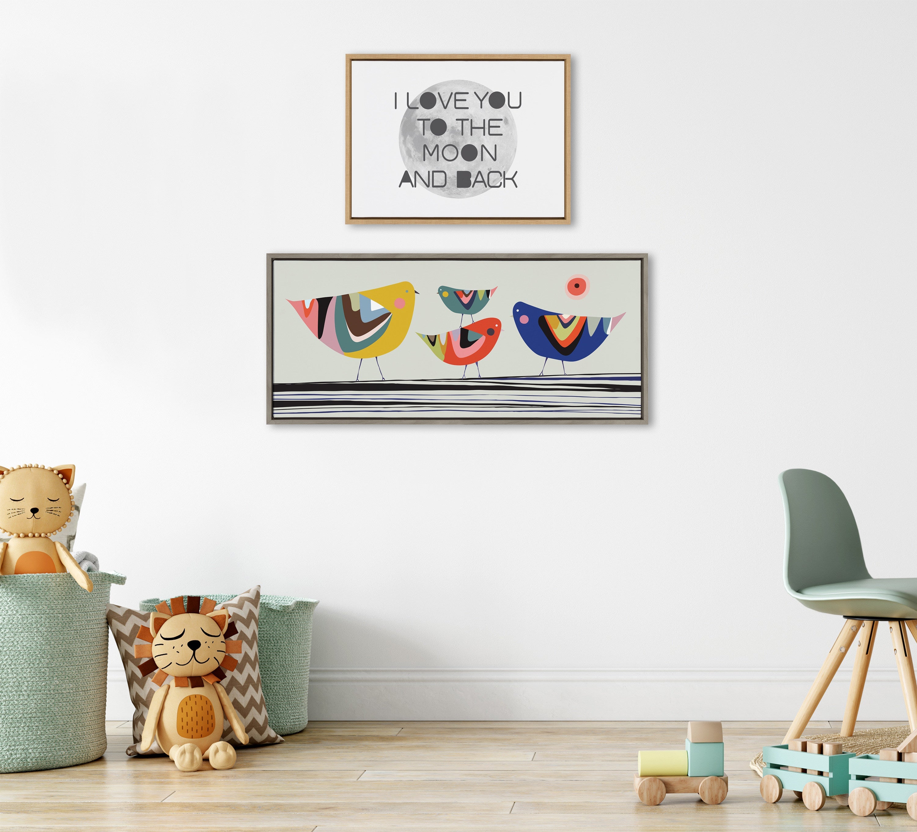 Sylvie Family Tree 4 Birds Framed Canvas by kateandlaurel - product image 5 for Resin Society