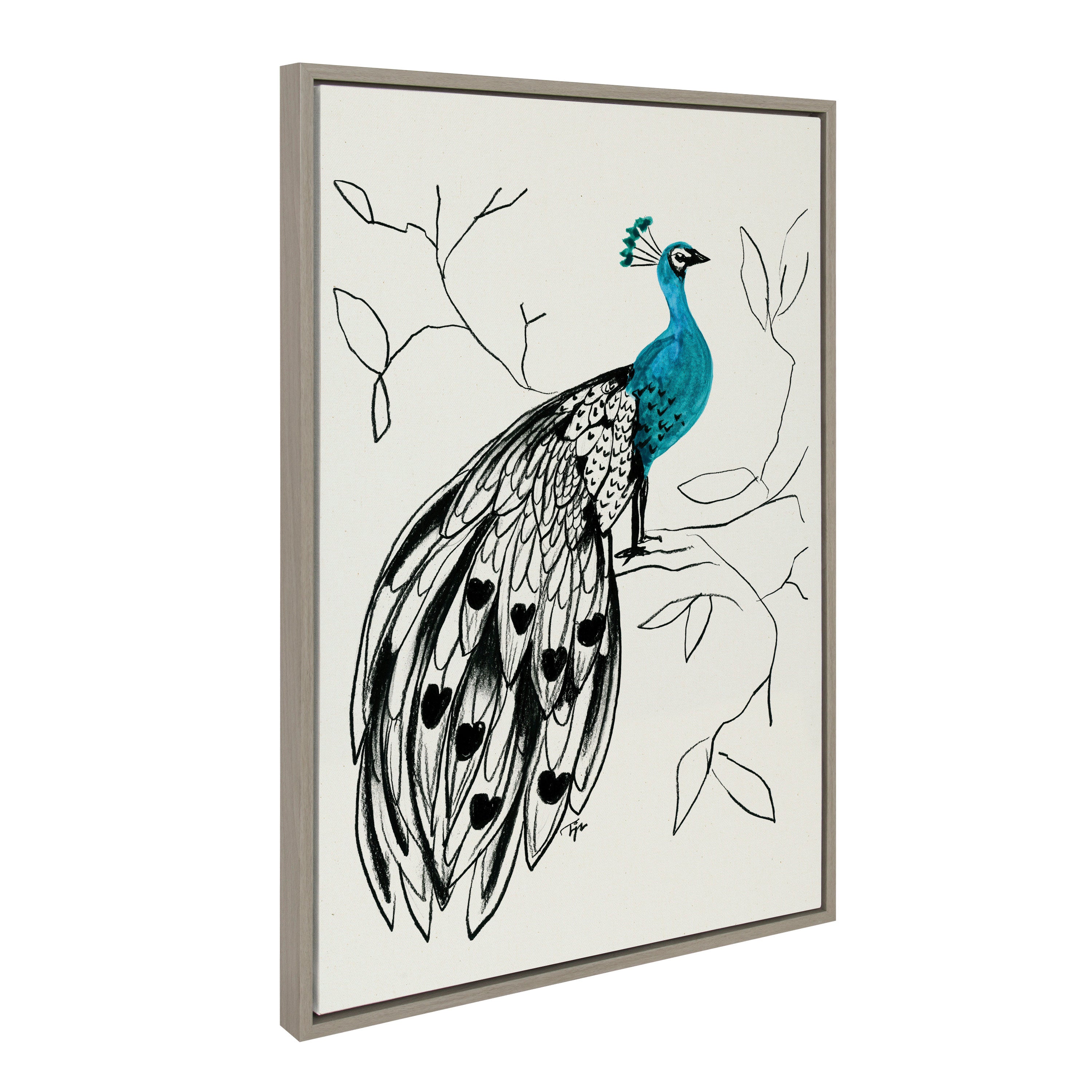 Sylvie 658 Peacock Framed Canvas by kateandlaurel - product image 8 for Resin Society