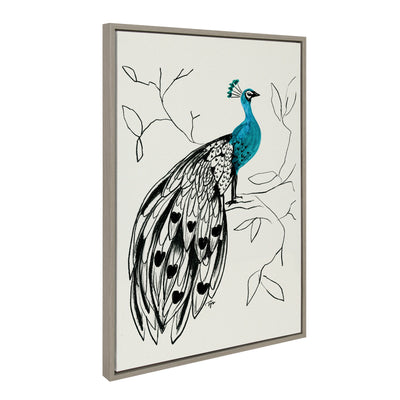 Sylvie 658 Peacock Framed Canvas by kateandlaurel - product image 8 for Resin Society