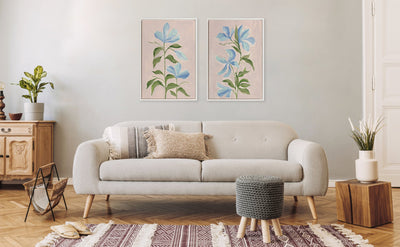 Sylvie Beaded Elegant Spring II and Elegant Spring III Framed Canvas Art Set by Nikita Jariwala