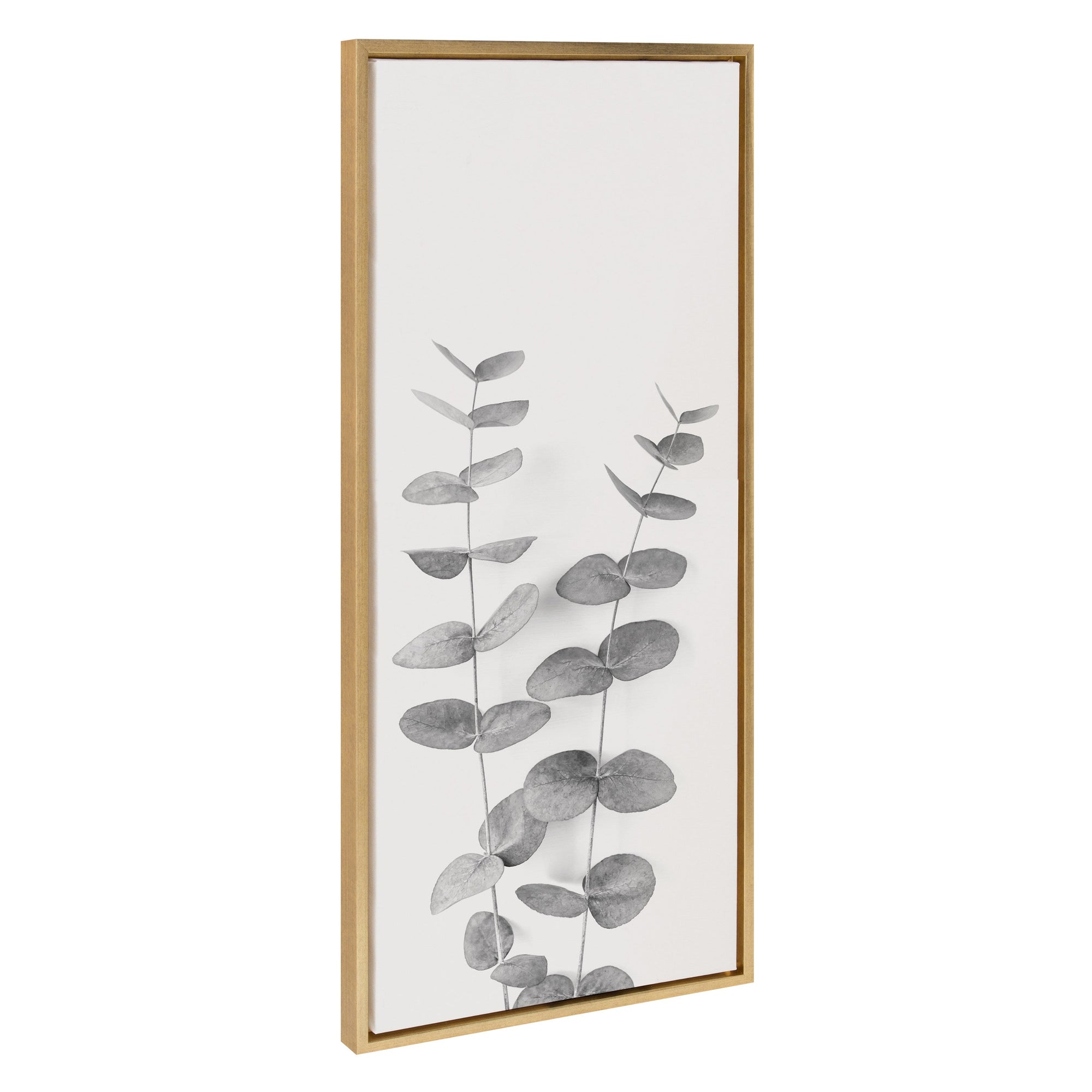 Sylvie Eucalyptus Botanical II Gray and Soft White Framed Canvas by The by kateandlaurel - main product image for Resin Society