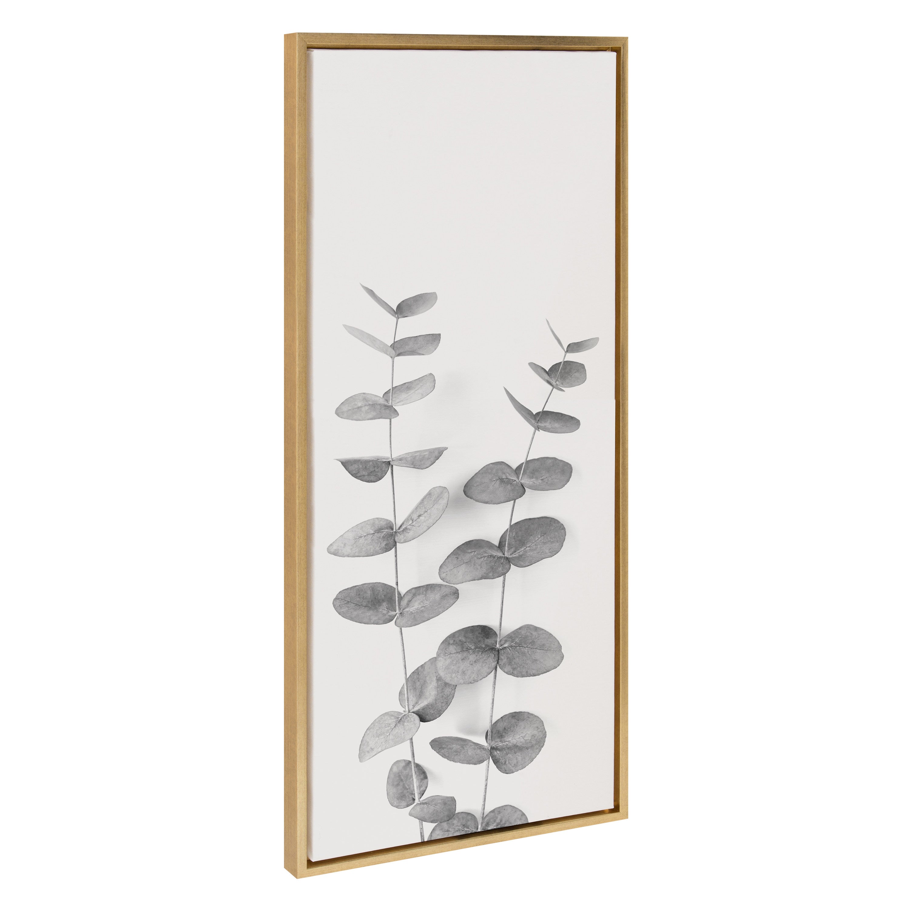 Sylvie Eucalyptus Botanical II Gray and Soft White Framed Canvas by The by kateandlaurel - main product image for Resin Society