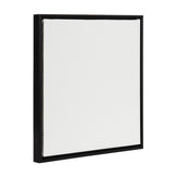 Sylvie Blank Framed Canvas 22x22 resting on an easel with light woodgrain frame