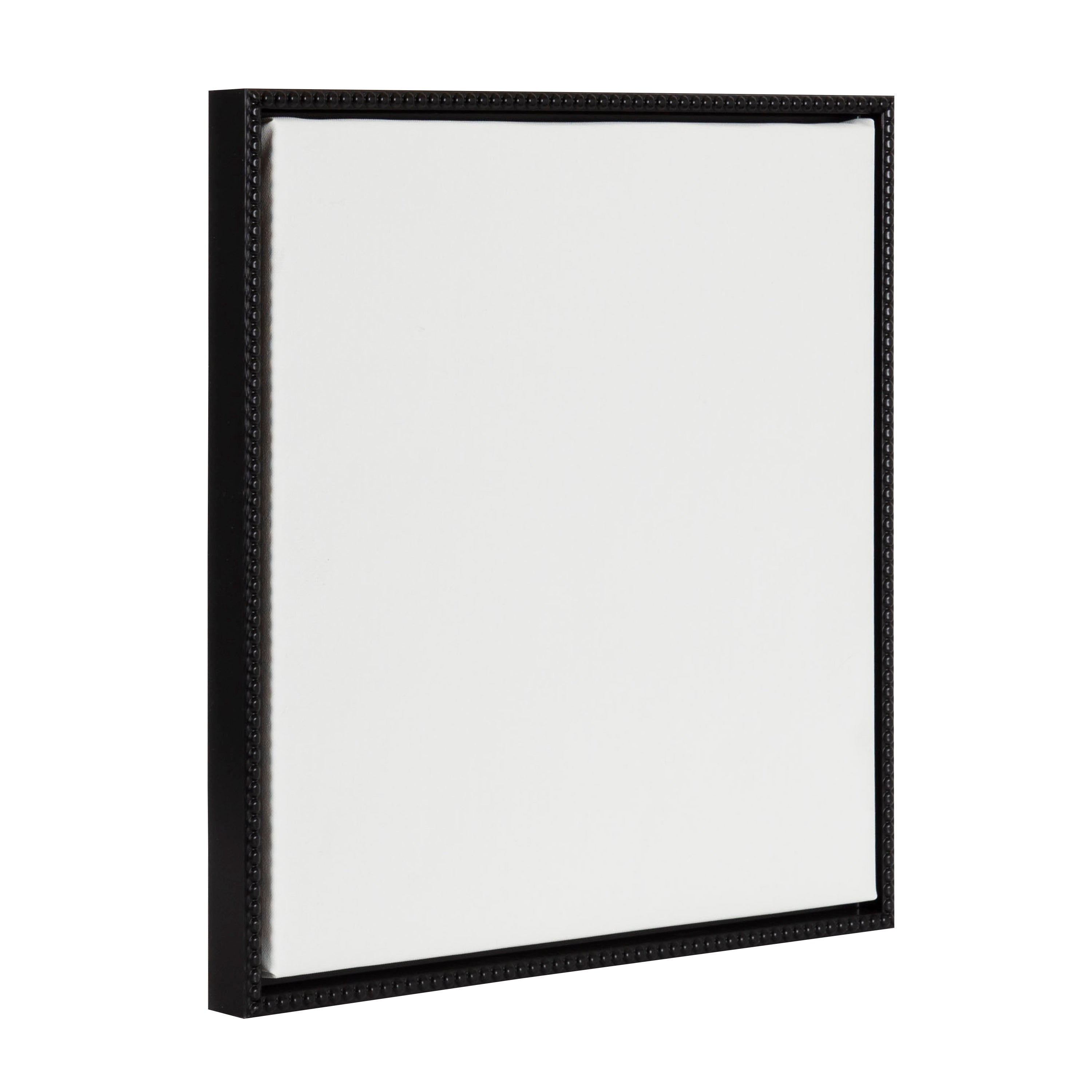 Sylvie Blank Framed Canvas 22x22 resting on an easel with light woodgrain frame