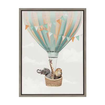 Sylvie Hot Air Balloon Travel Framed Canvas by July Art Prints