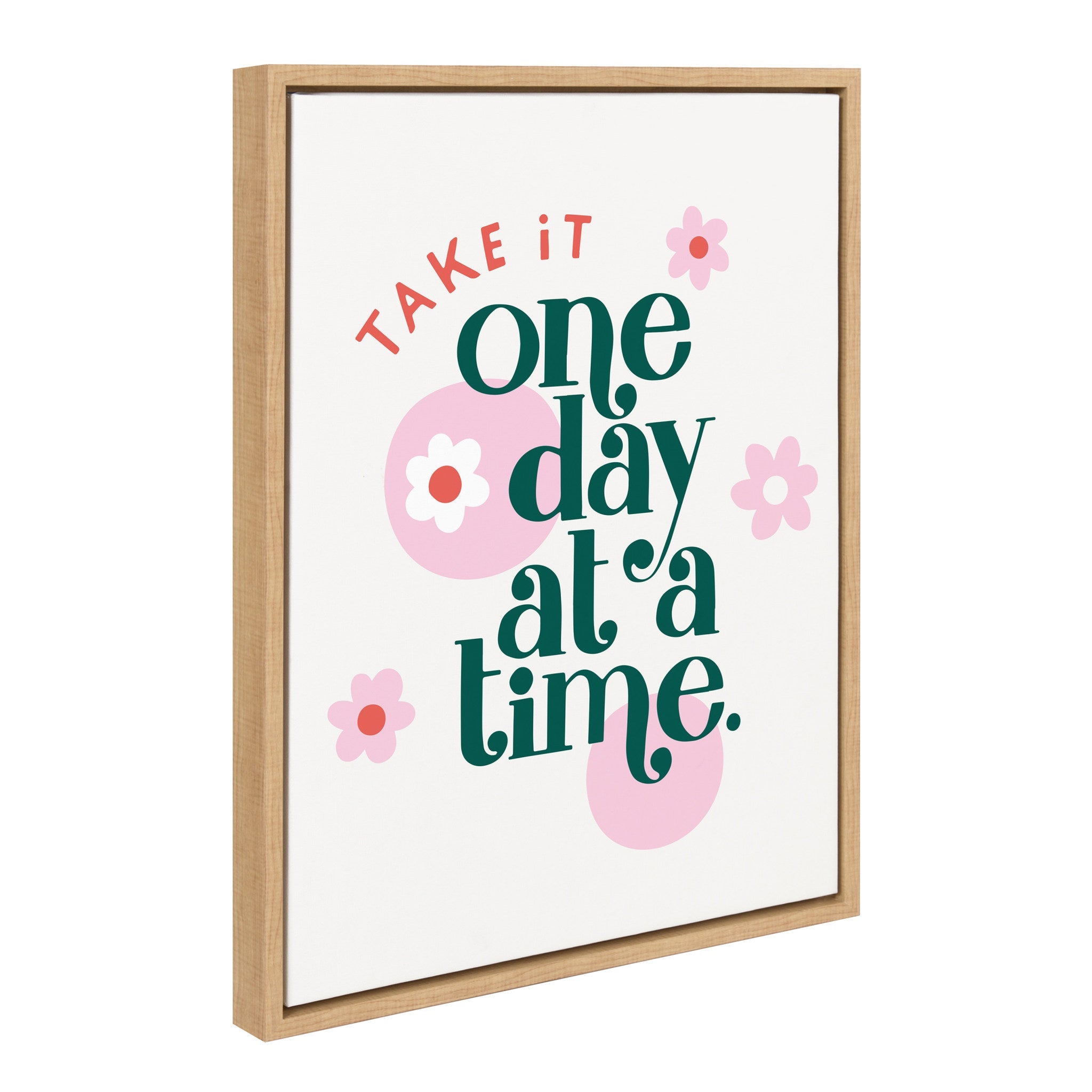 Sylvie Take It One Day At A Time Framed Canvas by kateandlaurel - product image 2 for Resin Society