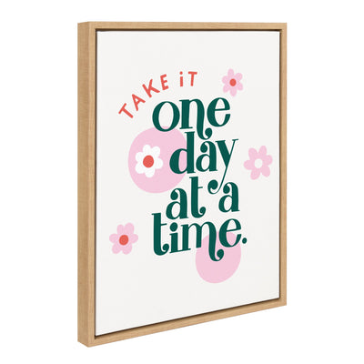 Sylvie Take It One Day At A Time Framed Canvas by kateandlaurel - product image 2 for Resin Society