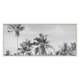 Sylvie Coastal Coconut Palm Tree Beach BW Framed Canvas by kateandlaurel - product image 2 for Resin Society