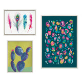 Sylvie Leopard 3, Feather Four and 800 Folk Cactus v2 Framed Canvas by kateandlaurel - product image 7 for Resin Society