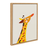 Sylvie Mid Century Modern Baby Giraffe Framed Canvas by kateandlaurel - product image 2 for Resin Society
