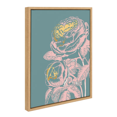 Sylvie Floral in Teal Framed Canvas by kateandlaurel - product image 9 for Resin Society