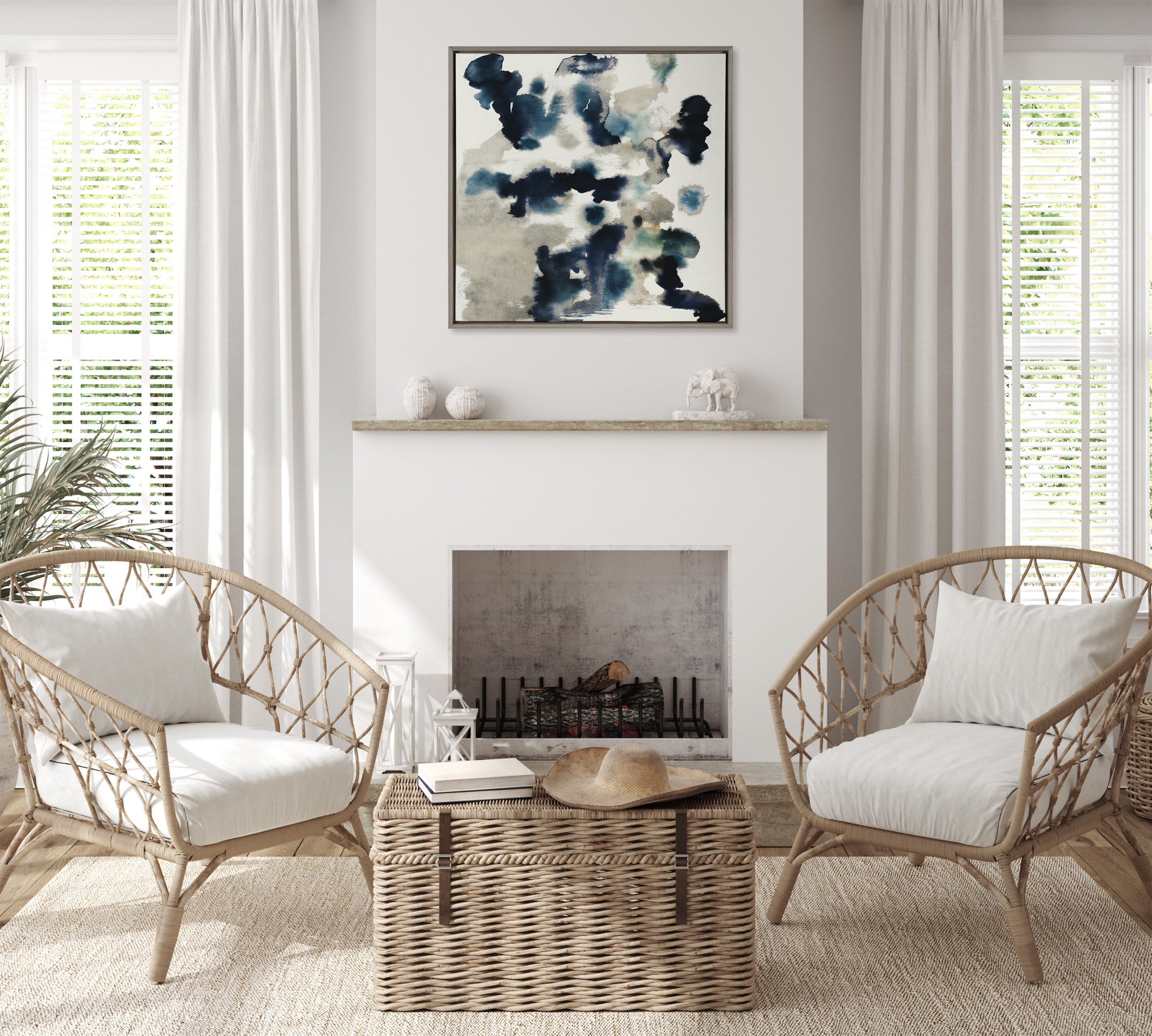 Sylvie Gilded Watercolor Framed Canvas by kateandlaurel - product image 10 for Resin Society