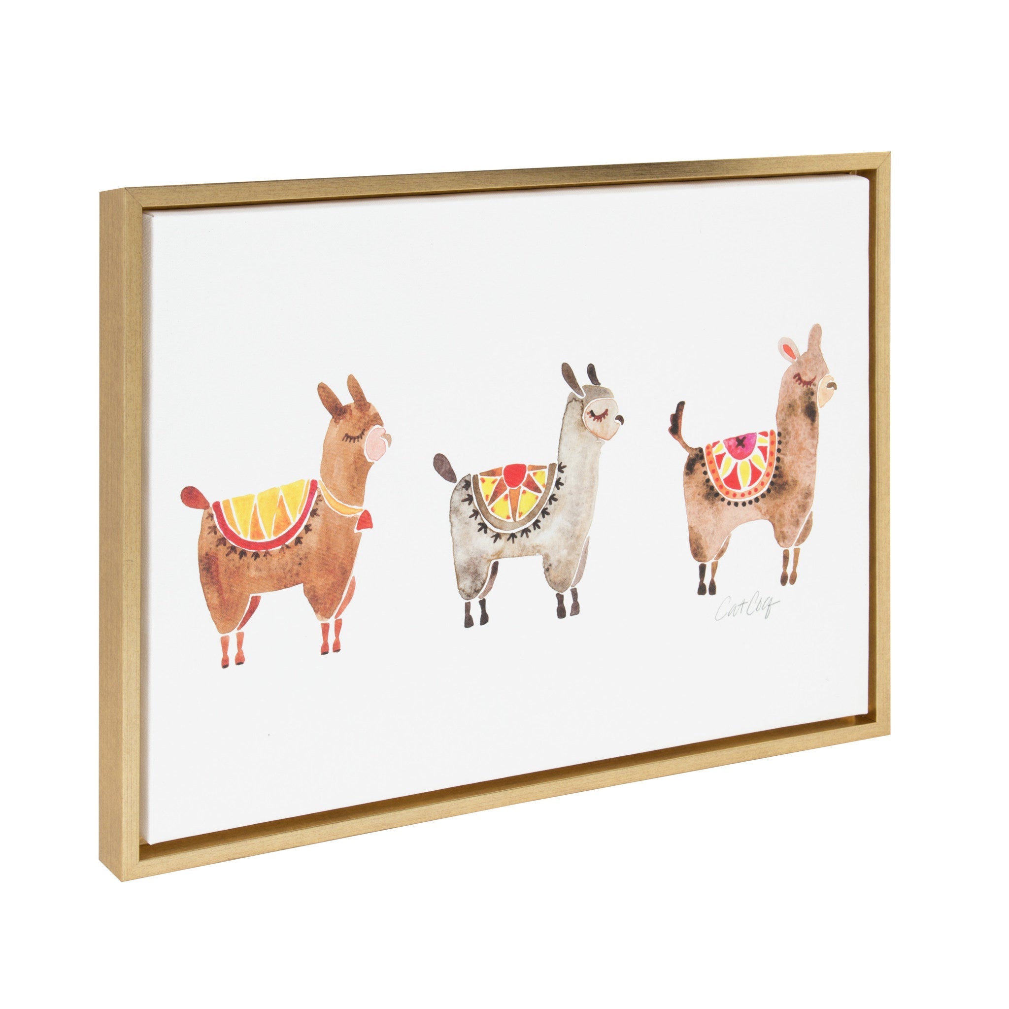 Sylvie Alpacas Framed Canvas Art by kateandlaurel - product image 2 for Resin Society
