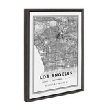 Sylvie Los Angeles Modern Map Framed Canvas by kateandlaurel - product image 2 for Resin Society
