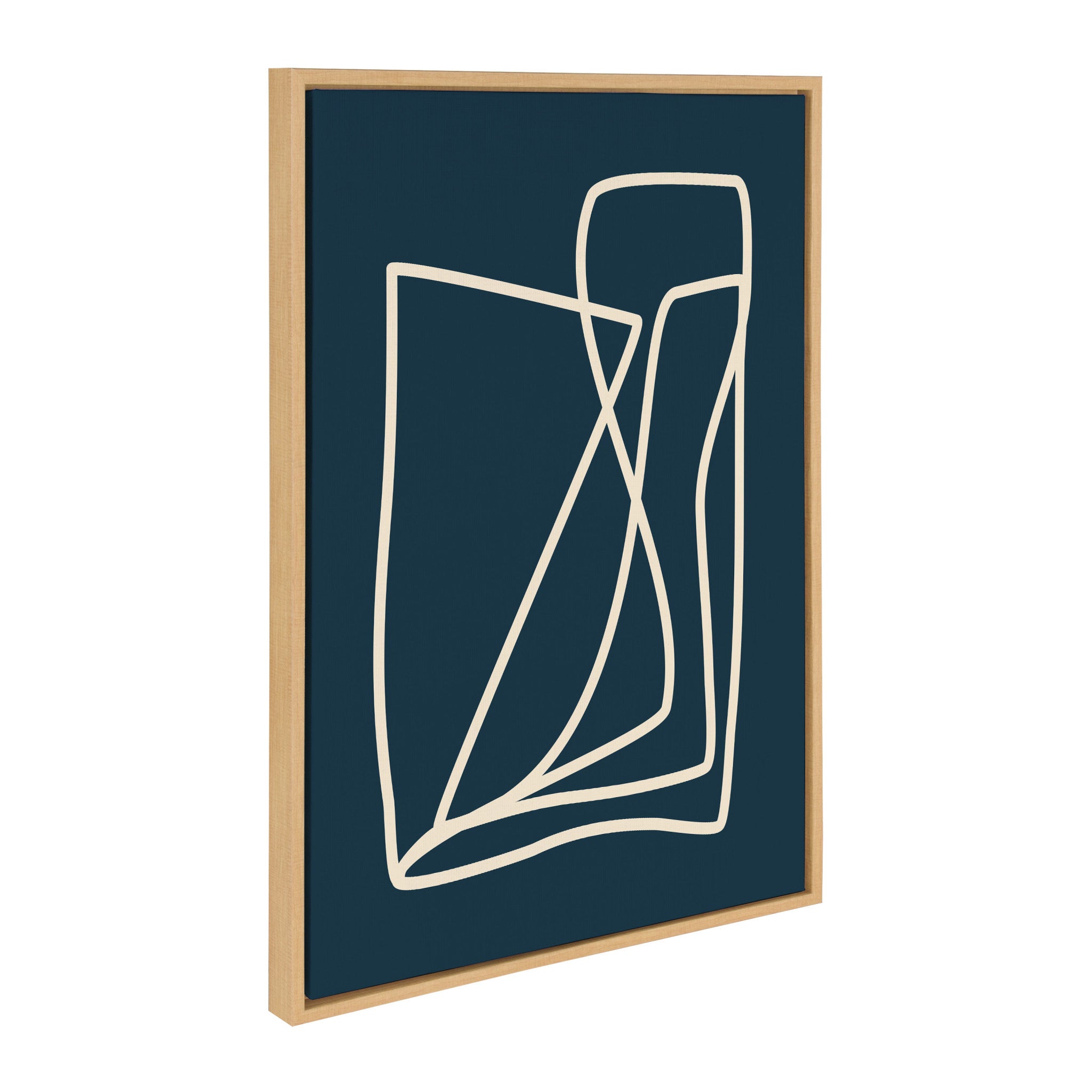 Sylvie Abstract Lines in Blue Framed Canvas by kateandlaurel - product image 2 for Resin Society