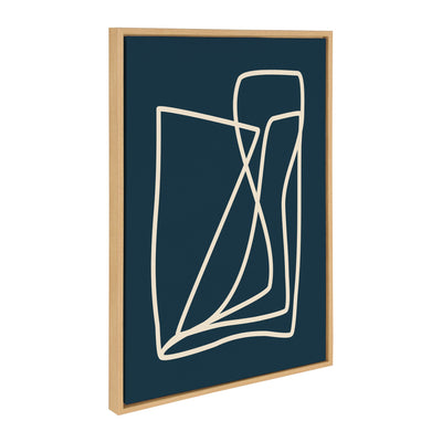 Sylvie Abstract Lines in Blue Framed Canvas by kateandlaurel - product image 2 for Resin Society