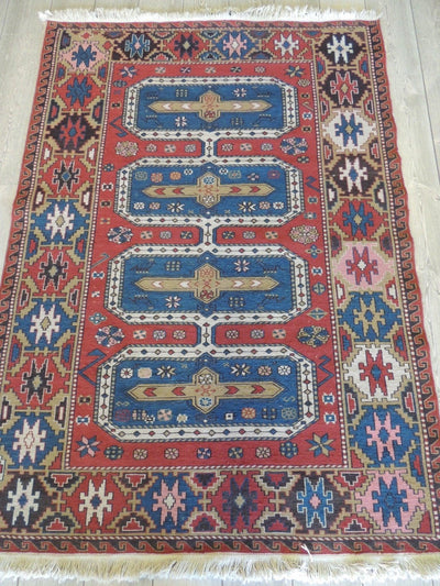 Exquisite Vintage Hand Knotted Soumak Area Rug 6x4 Ft by Rugistan - product image 2 for Resin Society