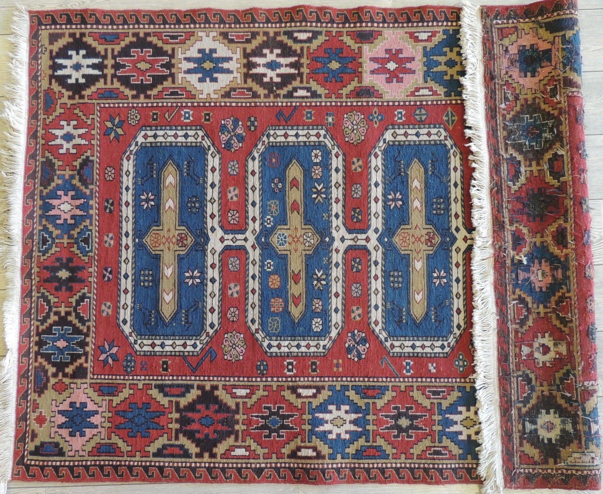 Exquisite Vintage Hand Knotted Soumak Area Rug 6x4 Ft by Rugistan - product image 4 for Resin Society