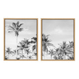 Sylvie Coastal Coconut Palm Tree Beach BW Framed Canvas Set by The by kateandlaurel - main product image for Resin Society