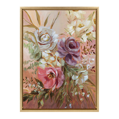 Sylvie Rose Bouquet Framed Canvas by Annie Quigley