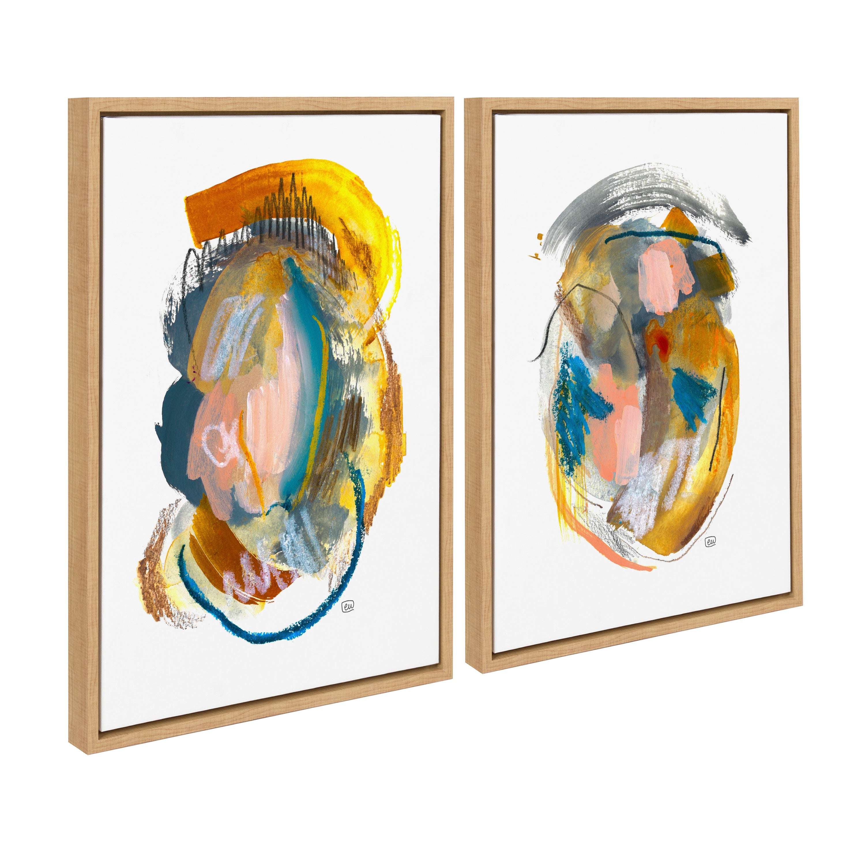 Sylvie Changes No 1 and 2 Framed Canvas Art Set by Erika Wynn
