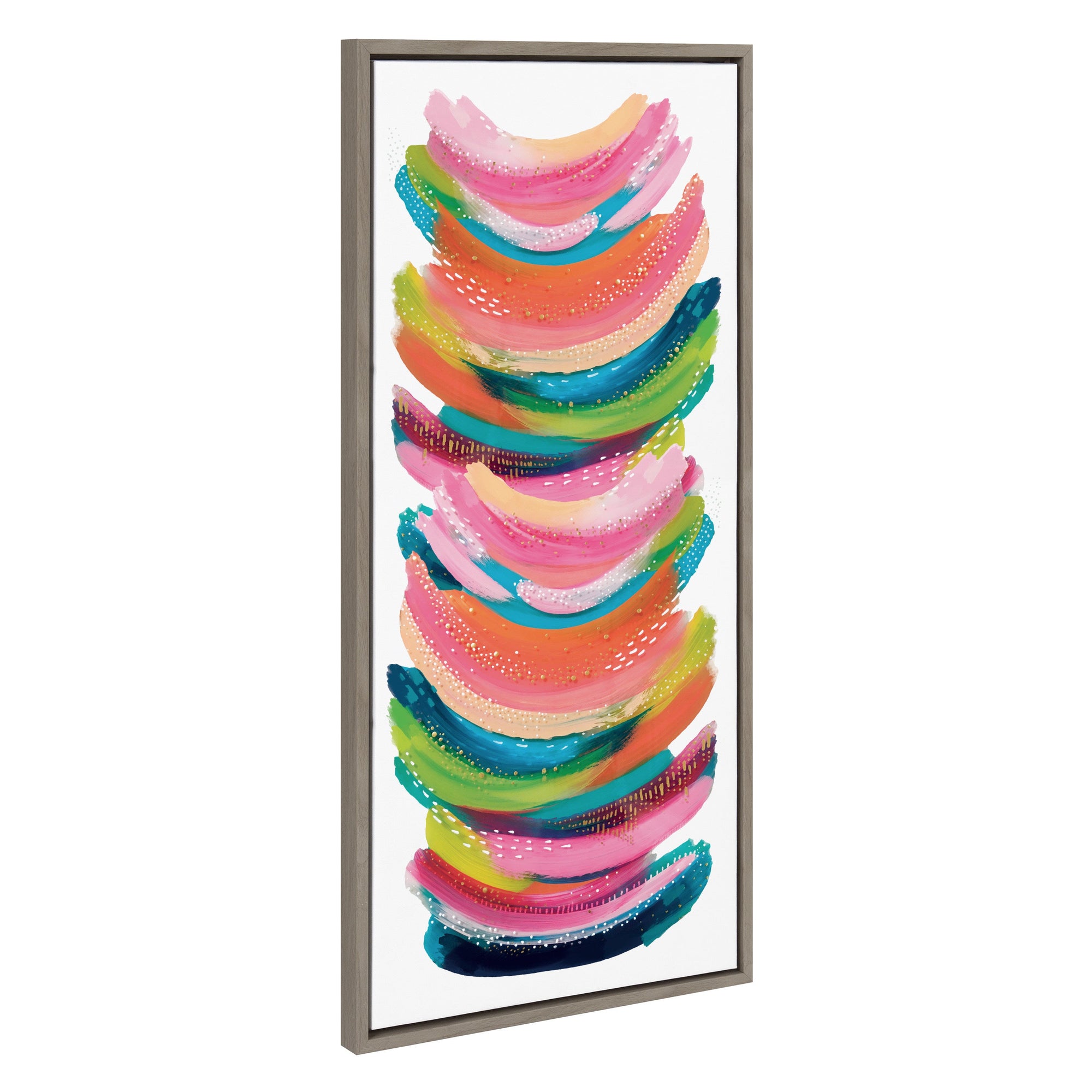 Sylvie Bright Abstract Framed Canvas by kateandlaurel - main product image for Resin Society