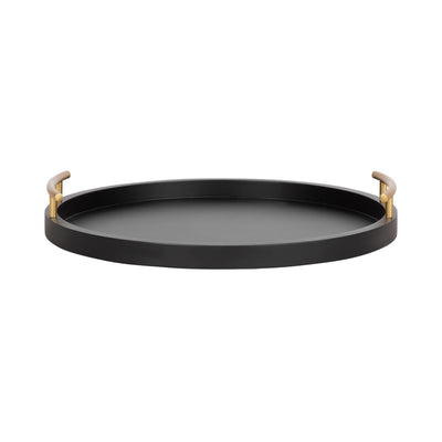 Halsey Wood Round Decorative Tray