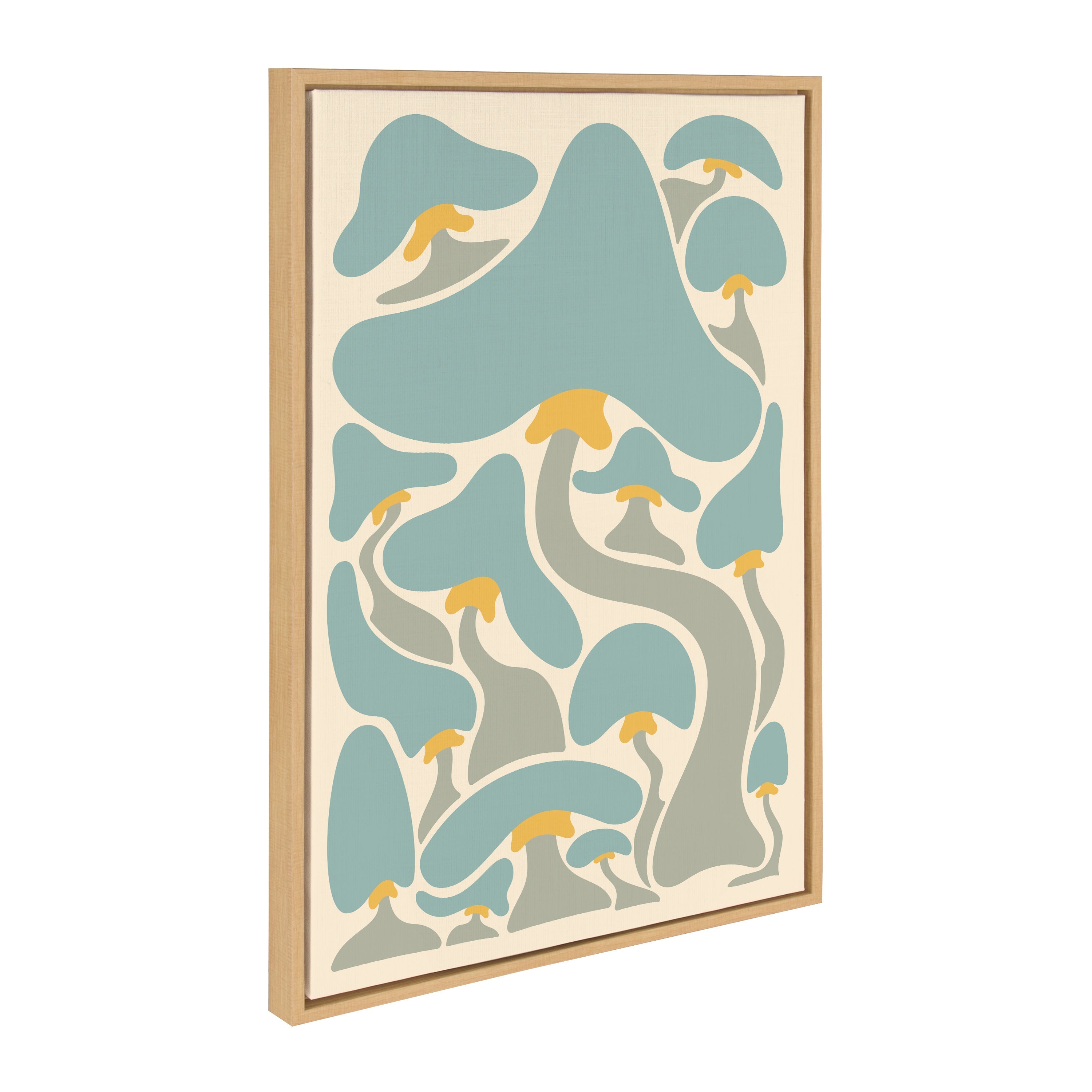 Framed canvas art titled Sylvie Groovy Mushrooms 2 by Carrie Cantwell featuring colorful mushrooms