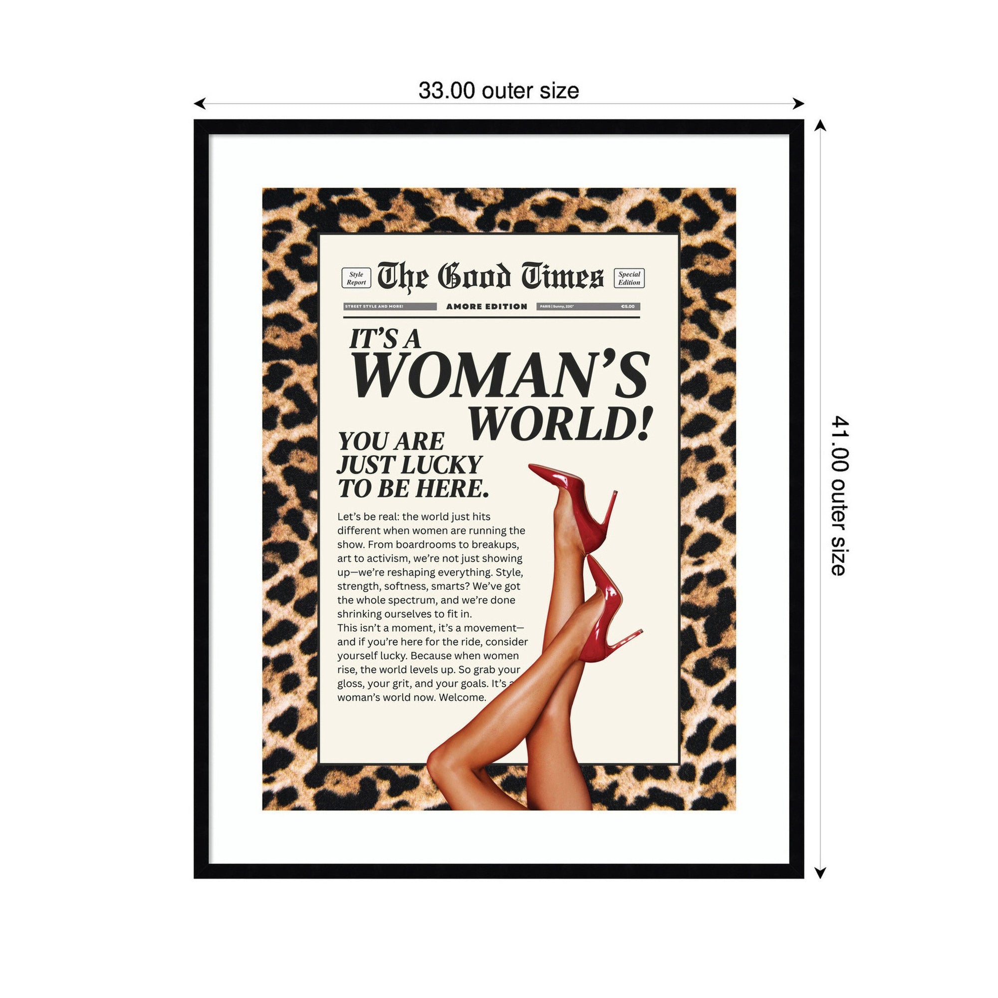 Leopard Maximalist Womans World by Honey Island Studio Framed Wall Art Print