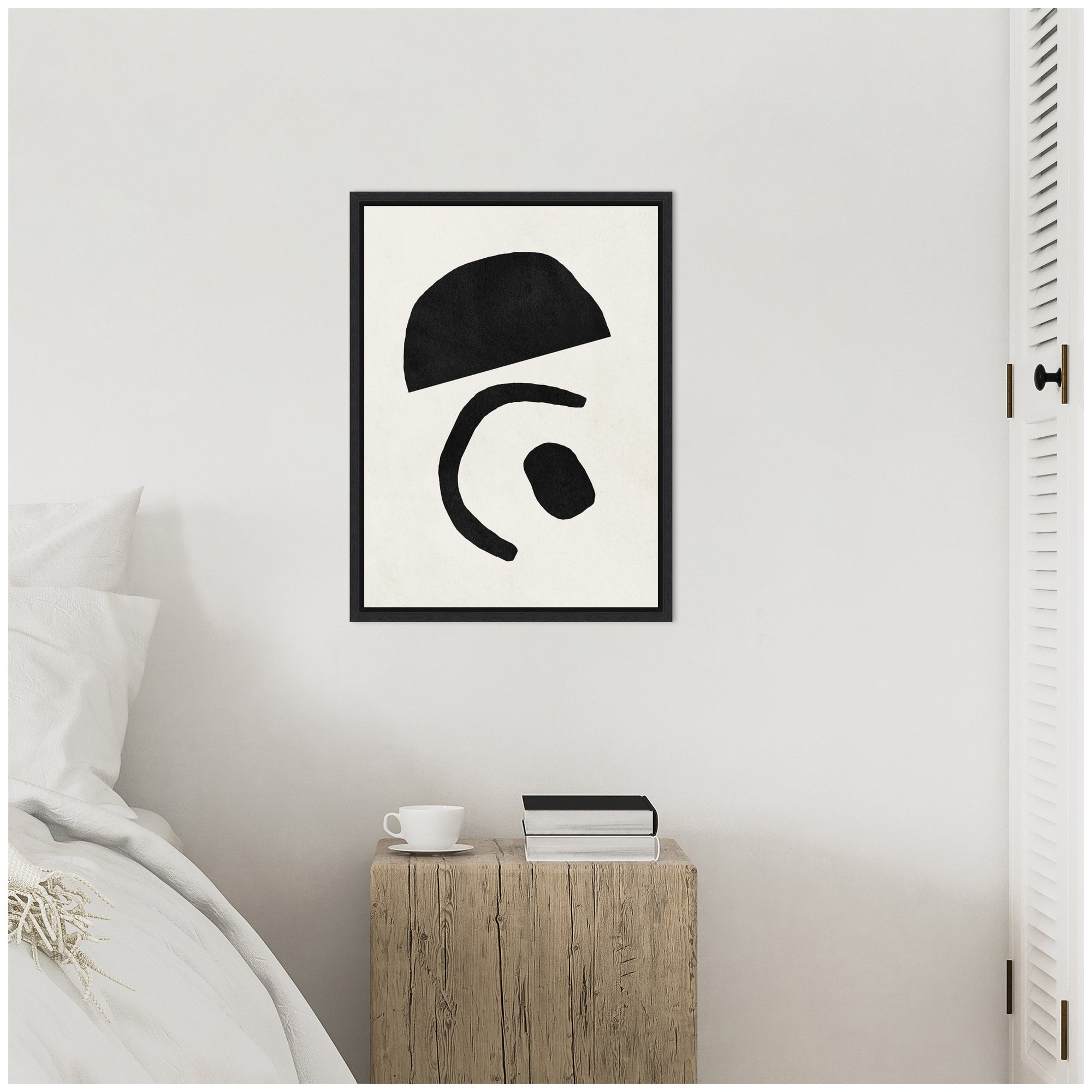 Sylvie Black Geometric Abstract 3 Framed Canvas by July Art Prints