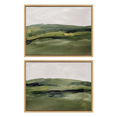Sylvie Green Mountain Landscape I and II Framed Canvas Art Set by Amy Lighthall