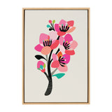 Sylvie Mid Century Modern Cherry Blossoms Framed Canvas