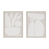 Sylvie Zen Botanical Rock Neutral Framed Canvas Set by kateandlaurel - product image 15 for Resin Society