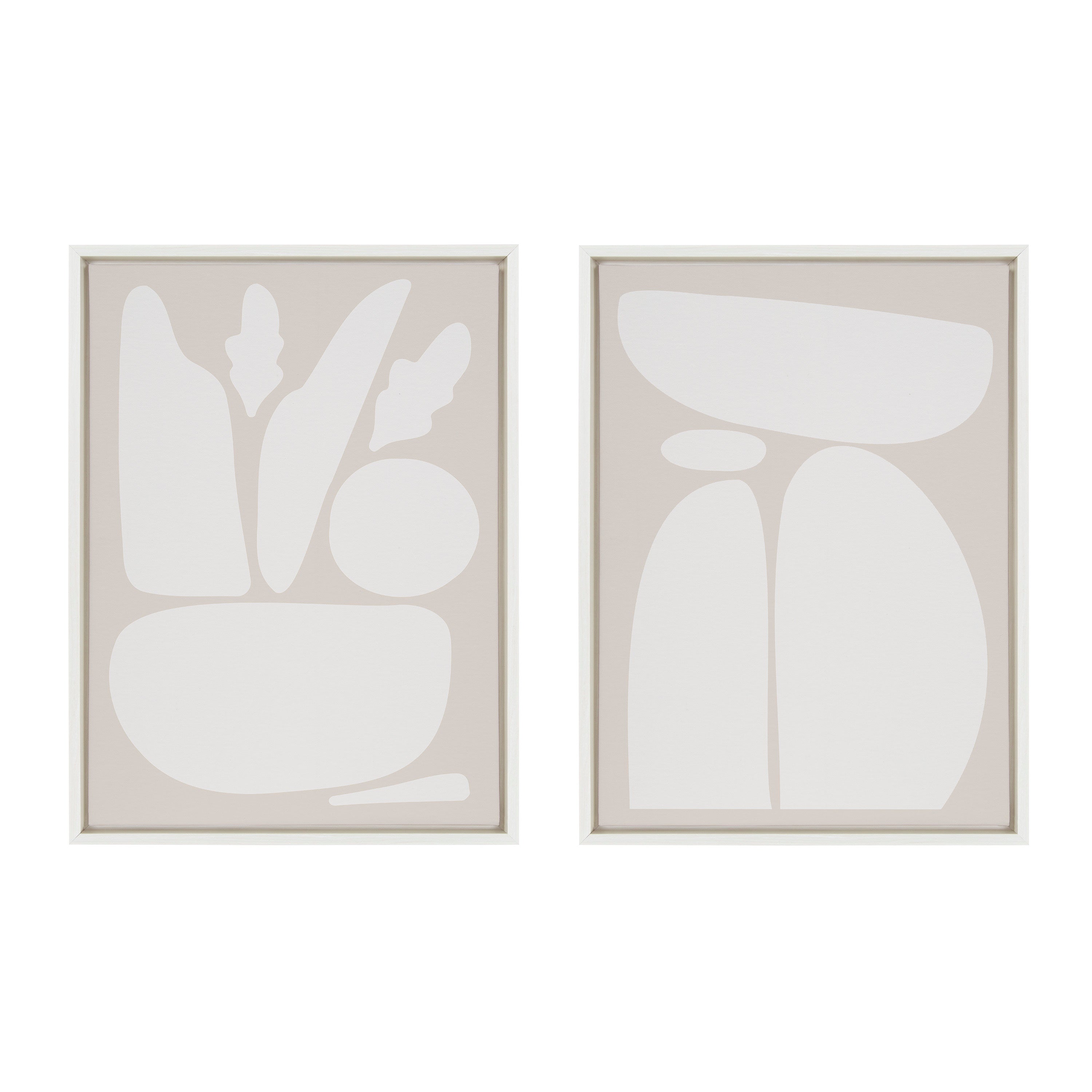 Sylvie Zen Botanical Rock Neutral Framed Canvas Set by kateandlaurel - product image 15 for Resin Society