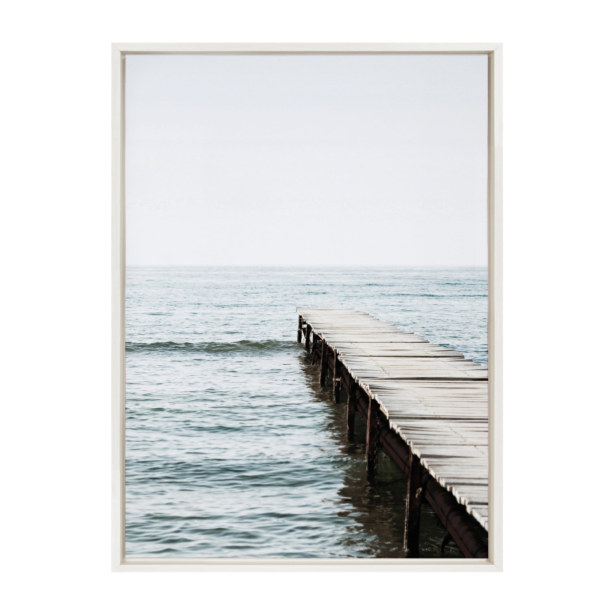 Sylvie White Lake Pier Framed Canvas by Amy Peterson by kateandlaurel - product image 7 for Resin Society