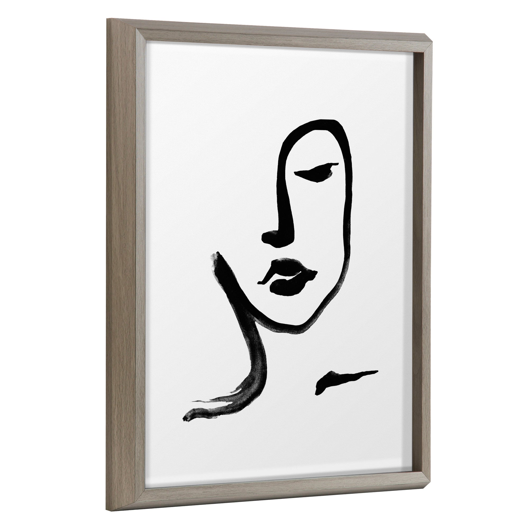 Blake Face Line Print Framed Printed Glass by Viola Kreczmer by kateandlaurel - main product image for Resin Society
