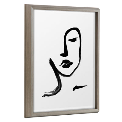 Blake Face Line Print Framed Printed Glass by Viola Kreczmer by kateandlaurel - main product image for Resin Society