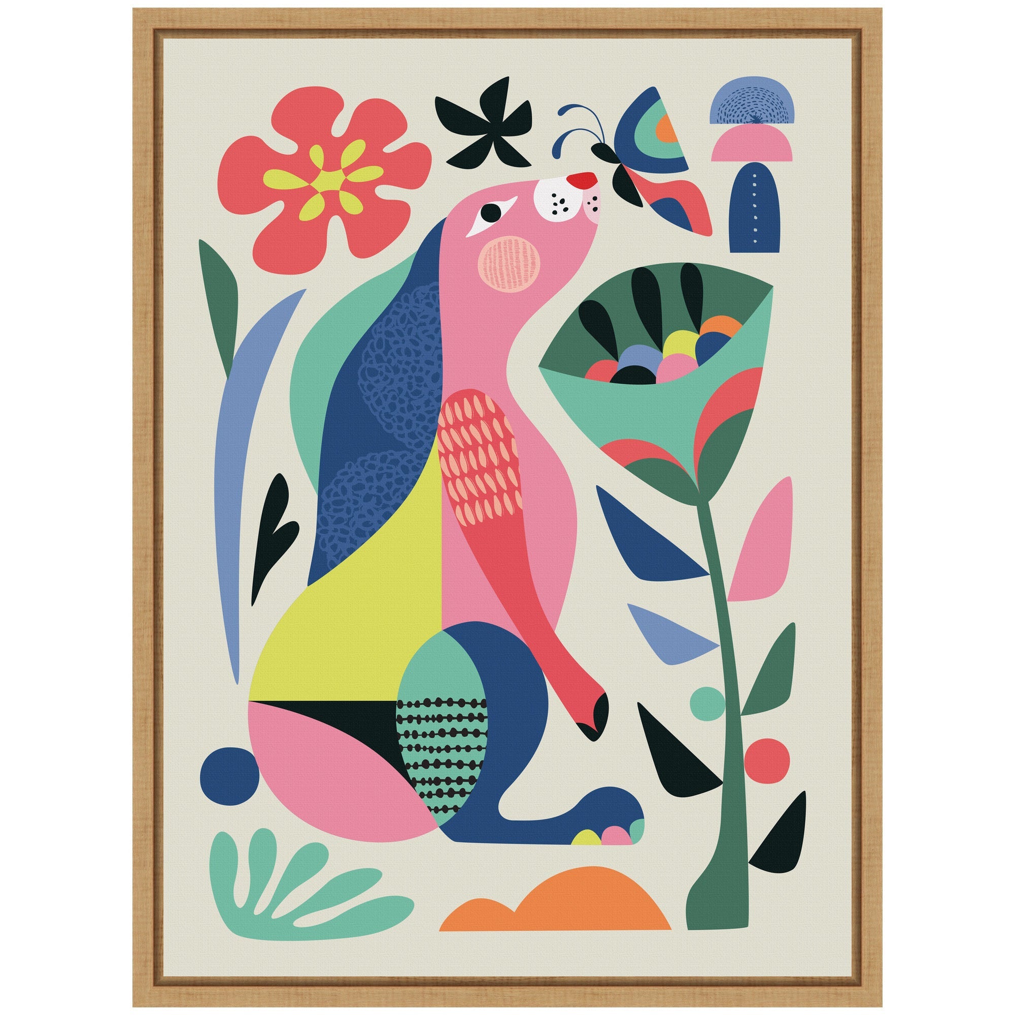 Sylvie Wild Rabbit Framed Canvas by Rachel Lee