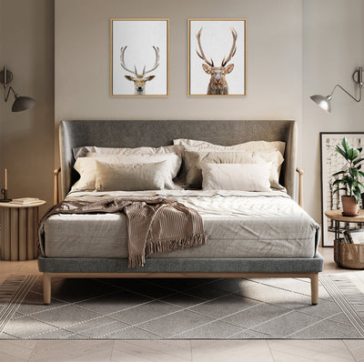 Sylvie Deer Color Framed Canvas by Simon Te of Tai Prints