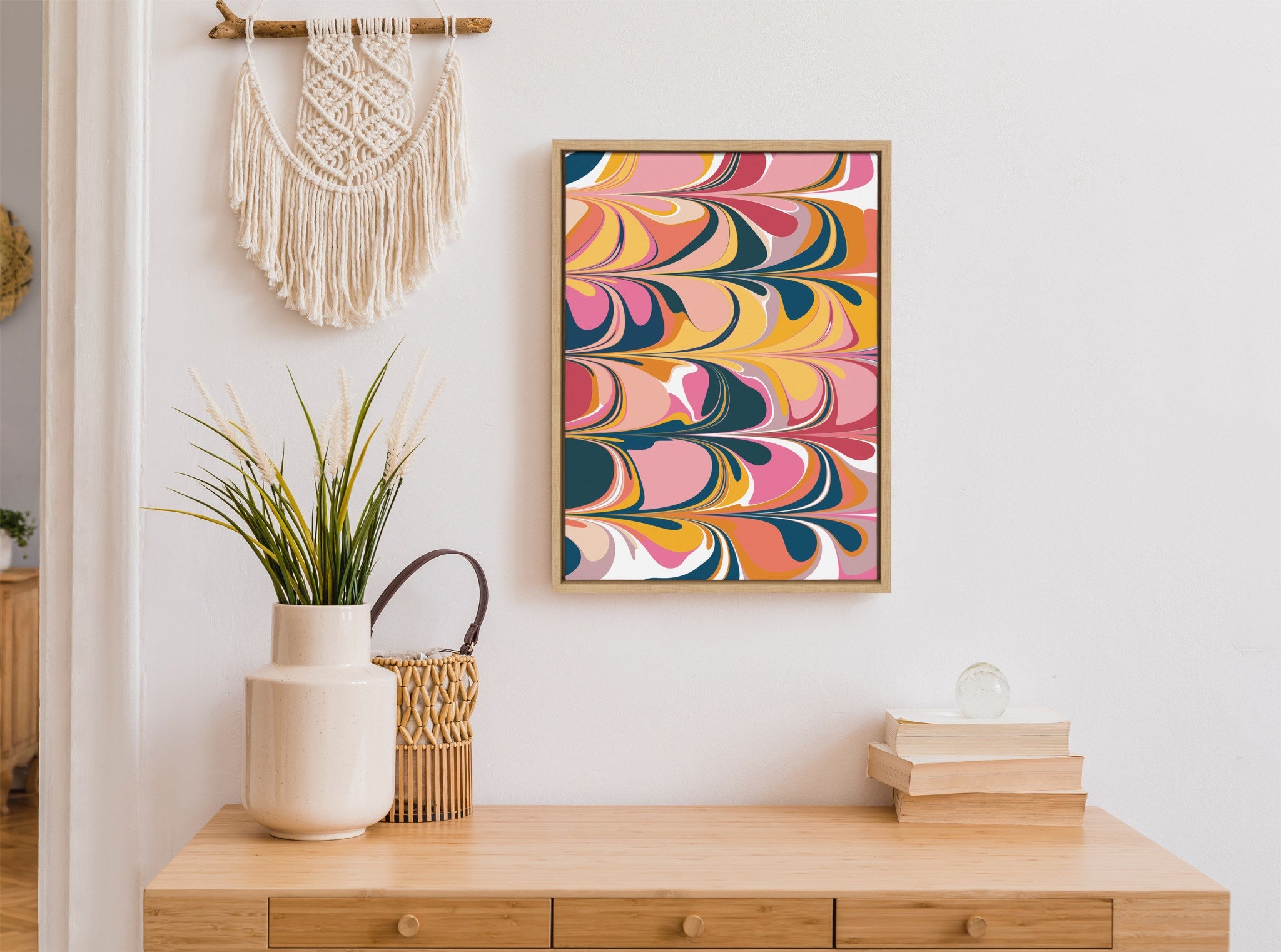 Sylvie Colorful Swirls Framed Canvas by kateandlaurel - product image 7 for Resin Society
