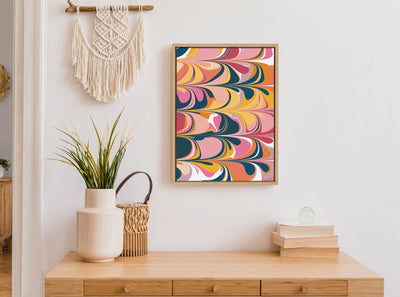 Sylvie Colorful Swirls Framed Canvas by kateandlaurel - product image 7 for Resin Society