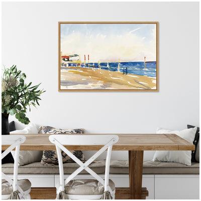 Lido of Venice no date Giovanni Giacometti by Nostalgia Prints Framed Canvas Wall Art Print
