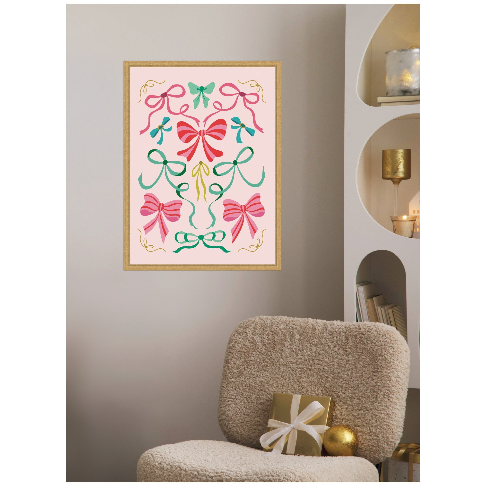 Sylvie Framed Canvas Christmas Bows by Rachel Lee